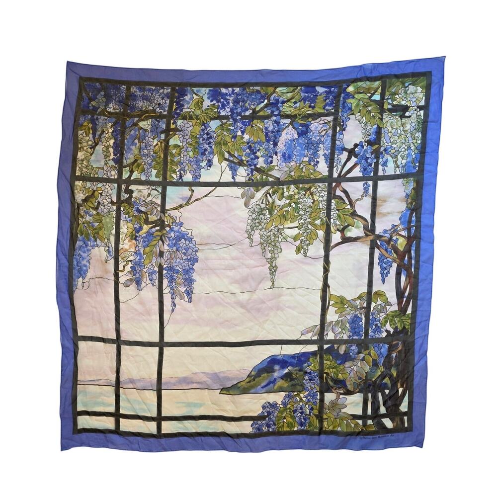 Vintage MMA Louis C Tiffany View of Oyster Bay Silk Shawl Scarf 2005 Met Museum